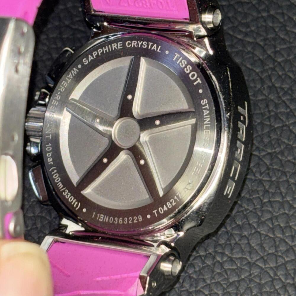 Tissot T-race Pink/silver Dial Pink Silicone Strap Swiss Quartz Chronograph - Picture 11 of 15